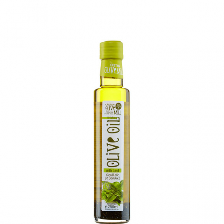 Olivenöl Extra Nativ mit Basilikum (250ml) Cretan Olive Mill