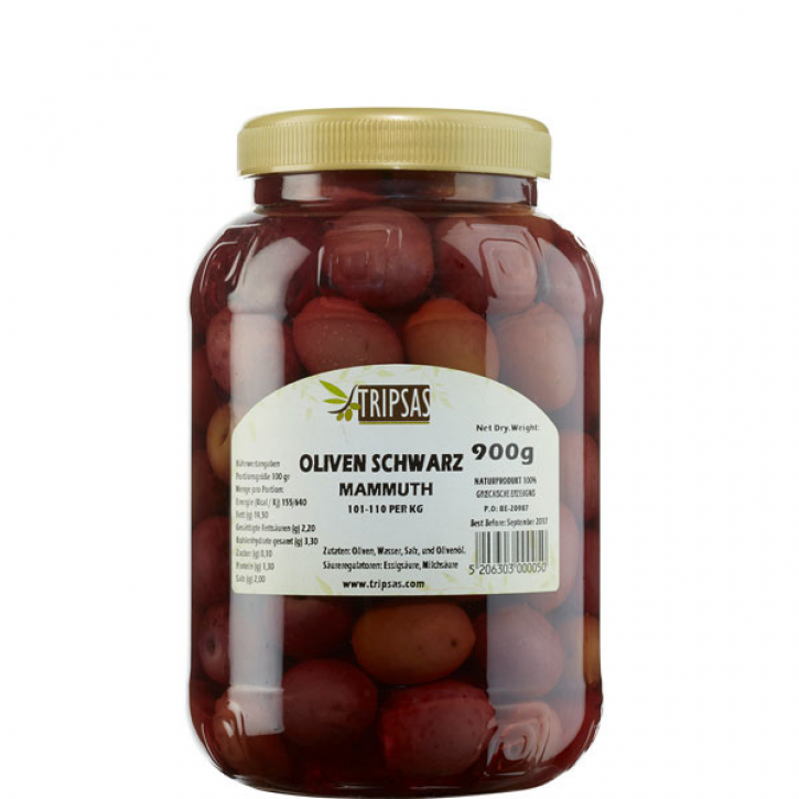 Oliven Mammuth schwarz (900g) Tripsas