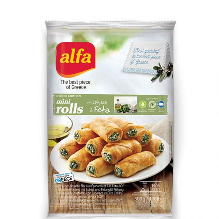 Pita Mini Roll gefüllt mit Spinat und Käse (500g) Alfa