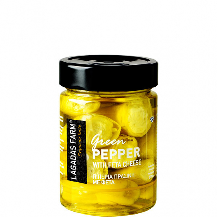 Peperoni grün gefüllt mit Feta (270g) Lagadas Farm