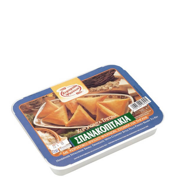 Filoteigtaschen gefüllt mit Spinat - Spanakopitakia Dreieckig (500g) Evoiki Zimi