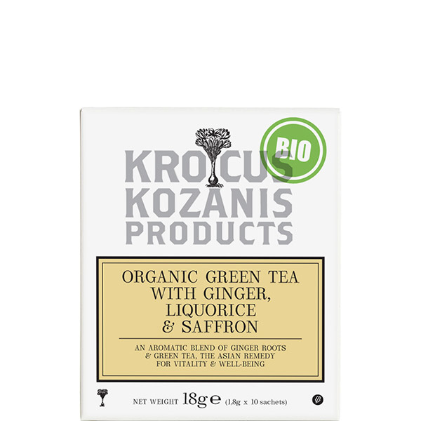 Tee Grün mit Ingwer, Lakritze & Safran BIO (18g) Kozani